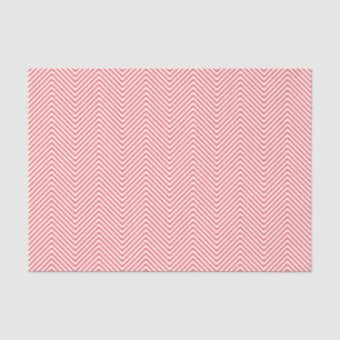 Zickzack Zeilenpapier - Rot auf Weiß Seidenpapier