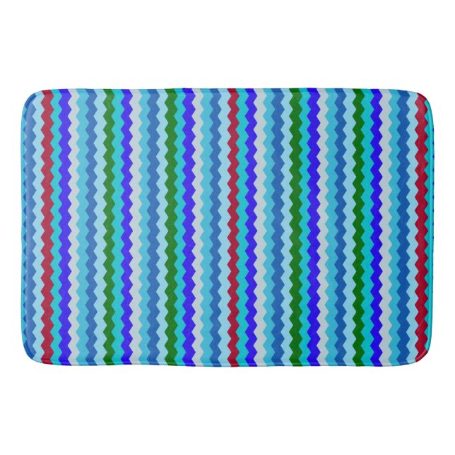 Zickzack Zick Zag Pattern Sea Glass Bath Mat Badematte (Vorderseite)