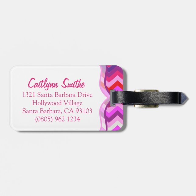 Zickzack Zickzack helle Mädchen mit Namen Gepäckma Gepäckanhänger (Rückseite horizontal)
