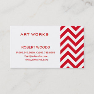 Zickzack-Zickzack Muster in der roten Farbe Visitenkarte