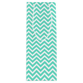 Zickzack Zig Zag in Aqua Blue Geschenktüte Für Weinflaschen