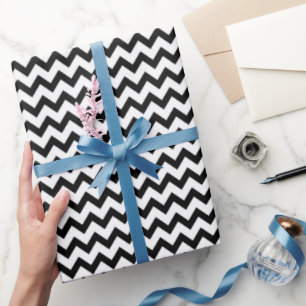 Zickzack Zig Zag Muster Pastel Schwarz-weiß Scandi Geschenkpapier