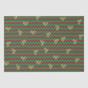 Zickzack Zig Zag Ruby Red Green Christmas Tennis Seidenpapier
