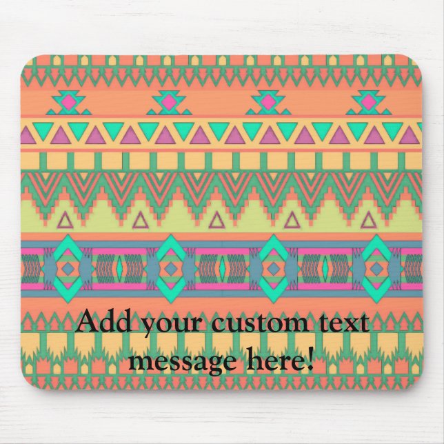 Zickzack Zig Zag Tribal Aztec Ikat Muster Mousepad (Vorne)