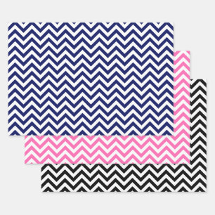 Zickzack ZigZag DIY Muster und Hintergrundfarben Geschenkpapier Set