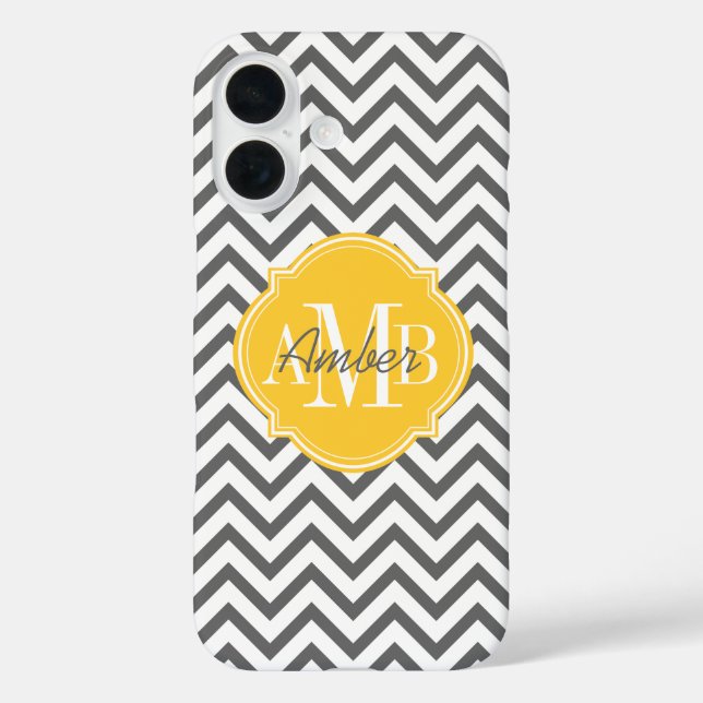 Zickzack Zigzag Gray Muster Monogram Case-Mate iPhone Hülle (Rückseite)