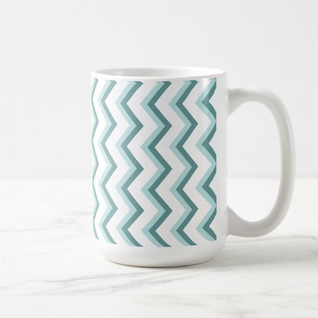 Zickzack ZigZag Muster in Mint Green Kaffeetasse (Rechts)