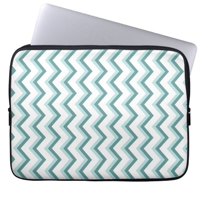 Zickzack ZigZag Muster in Mint Green Laptopschutzhülle (Vorderseite)
