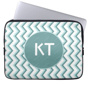 Zickzack ZigZag Muster in Mint Green Laptopschutzhülle