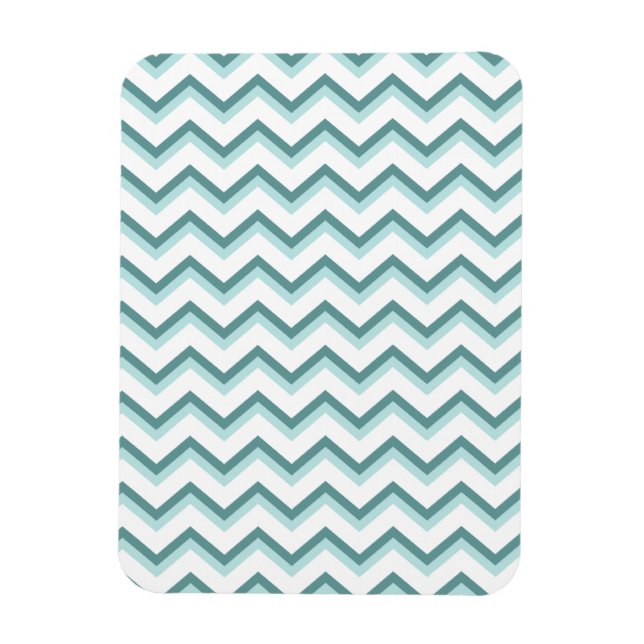 Zickzack ZigZag Muster in Mint Green Magnet (Vertikal)