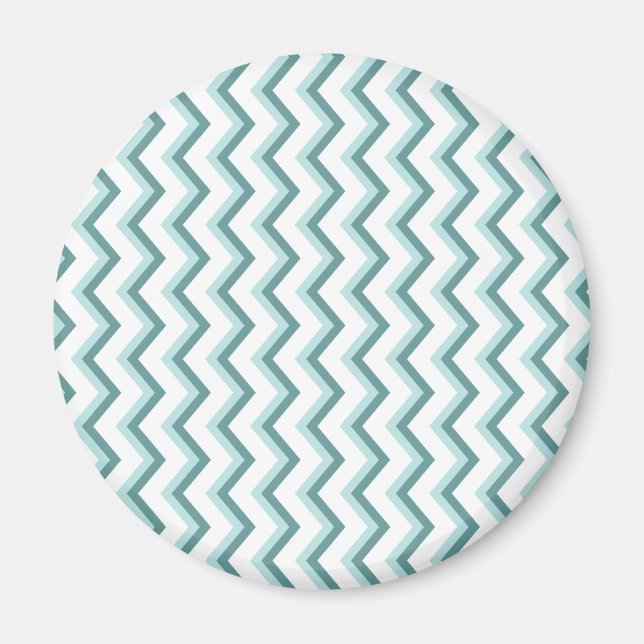 Zickzack ZigZag Muster in Mint Green Magnet (Vorne)