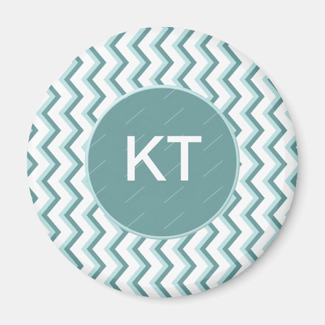 Zickzack ZigZag Muster in Mint Green Magnet (Vorne)