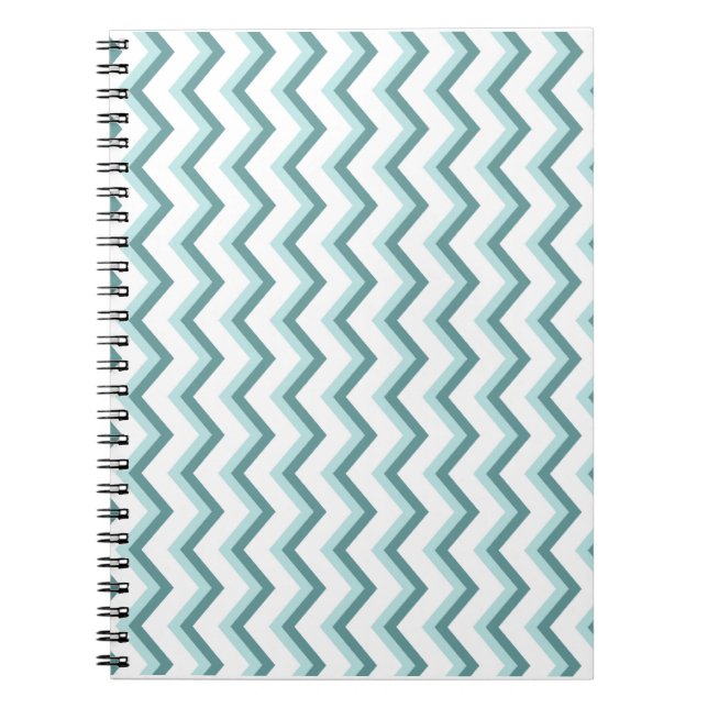 Zickzack ZigZag Muster in Mint Green Notizblock (Vorderseite)
