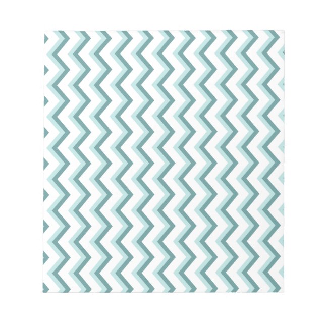 Zickzack ZigZag Muster in Mint Green Notizblock (Vorderseite)
