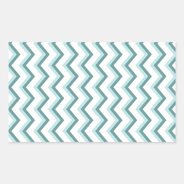 Zickzack ZigZag Muster in Mint Green Rechteckiger Aufkleber (Vorderseite)