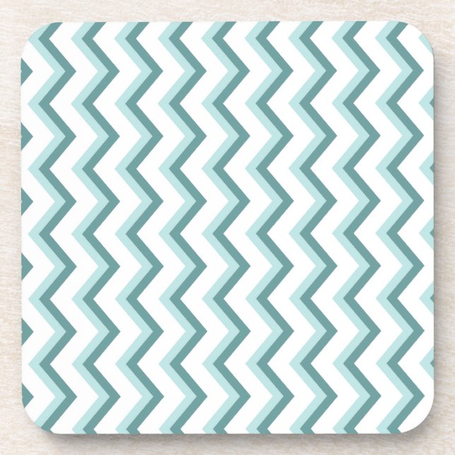 Zickzack ZigZag Muster in Mint Green Untersetzer (Vorderseite)