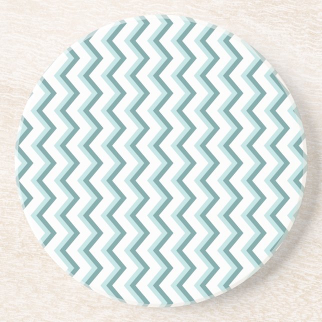 Zickzack ZigZag Muster in Mint Green Untersetzer (Vorne)