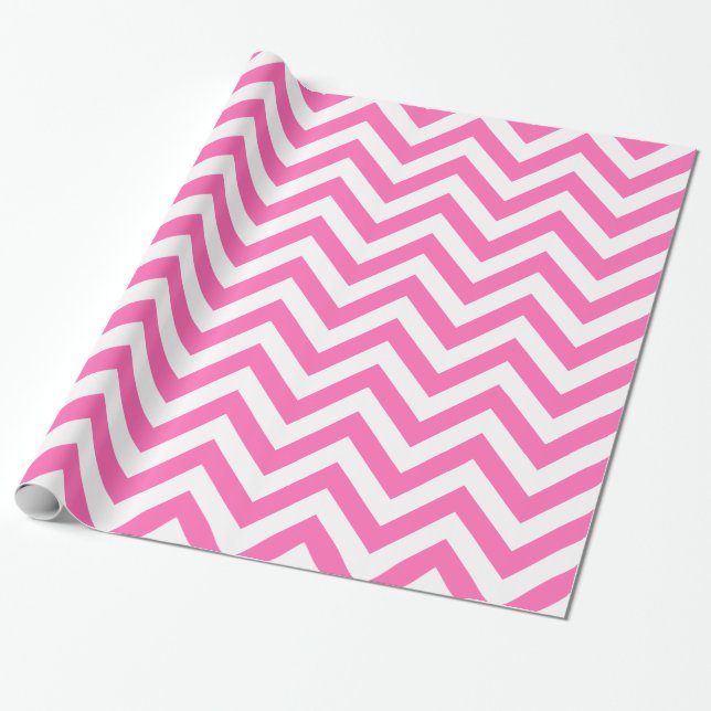 Zickzack ZigZag Muster in Pink XL Geschenkpapier (Ungerollt)