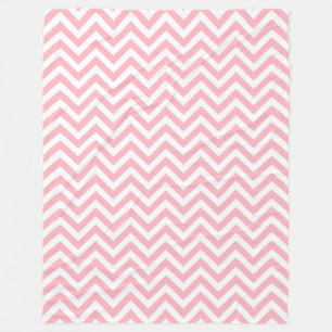 Zickzack ZigZag-Muster in Rosa und Weiß Fleecedecke