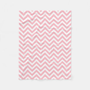 Zickzack ZigZag-Muster in Rosa und Weiß Fleecedecke