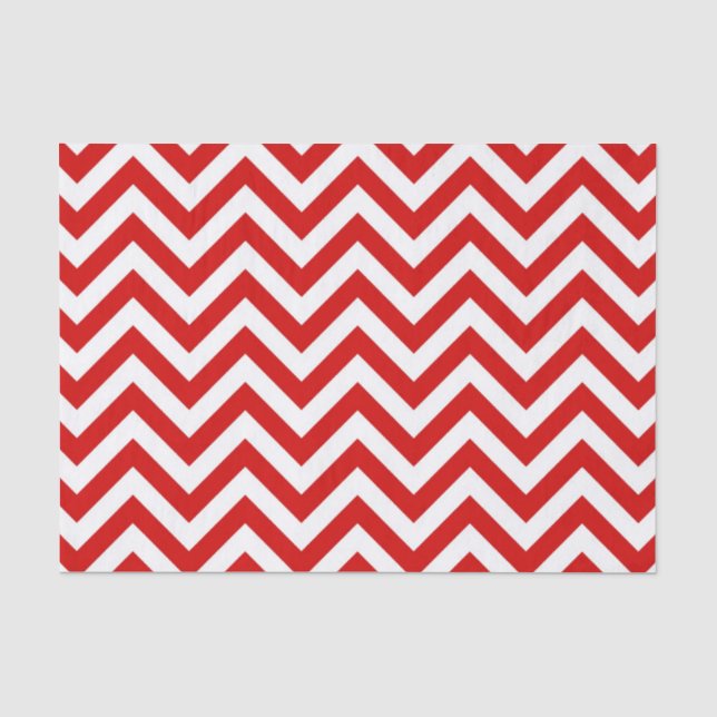 Zickzack ZigZag Muster rot und weiß Seidenpapier (Vorderseite)