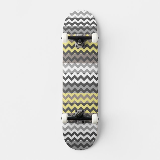 Zickzack Zigzag-Streifenmuster Skateboard (Vorderseite)