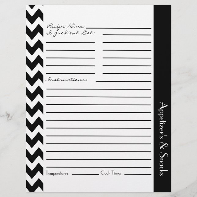 Zickzack Zigzag Streifenrezeptur Blätter - Schwarz (Vorderseite)