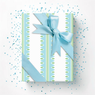 Zickzackstreifen in Grün und Aqua Geschenkpapier