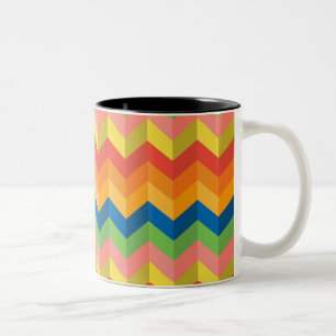 Zickzackstreifen Zweifarbige Tasse