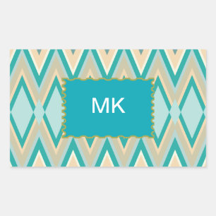 Zickzacktelefone diagonal rechteckiger aufkleber