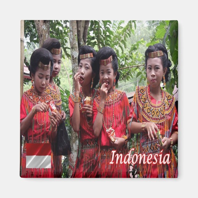 zID009 Indonesische MÄDCHEN, Indonesien, Asien, Kü Magnet (Vorne)