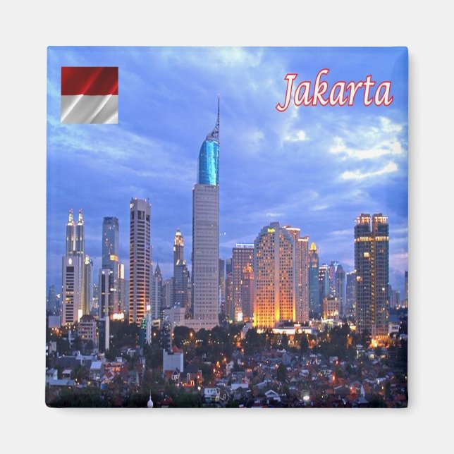 zID012 JAKARTA skyline, Indonesien, Asien, Kühlsch Magnet (Vorne)