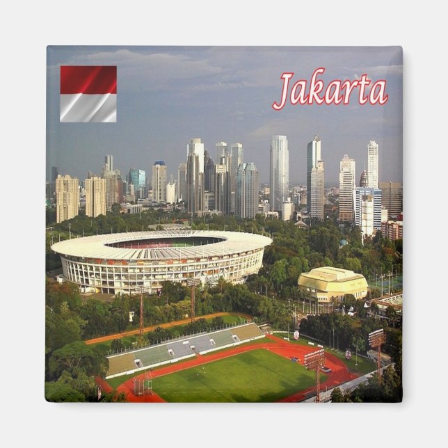 zID013 JAKARTA, City Stadium, Indonesien, Kühlschr Magnet (Vorne)