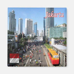 zID014 JAKARTA autofreie Tag, Indonesien, Kühlschr Magnet