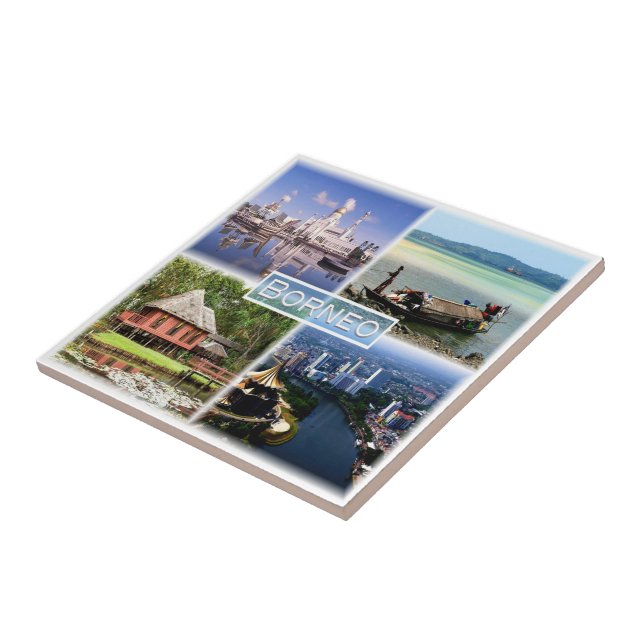 zID027 BORNEO Moschee Omar Ali, Indonesien, Fliese (Seite)