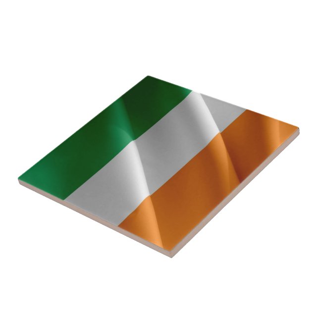 zIE002 IRLAND, Wellenflagge, Fliese (Seite)