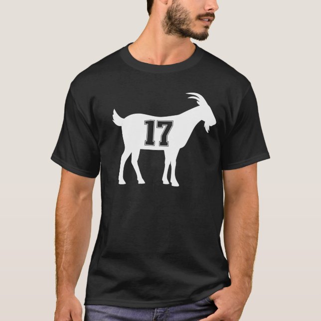 Ziege 17 G.O.A.T. Nummer siebzehn Ziege T-Shirt (Vorderseite)