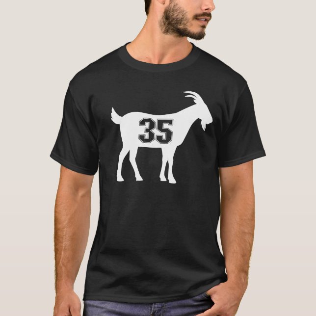 Ziege 35 G.O.A.T. Zahl 35 Ziege T-Shirt (Vorderseite)