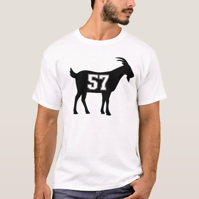 Ziege 57 G.O.A.T. Nummer 57 Sieben Ziege T-Shirt (Vorderseite)