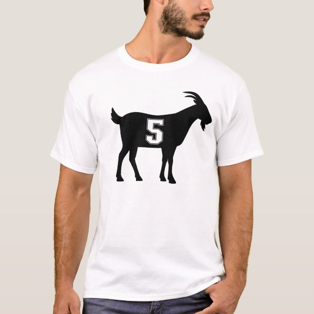 Ziege 5 G.O.A.T. Nummer fünf Ziege T-Shirt (Vorderseite)