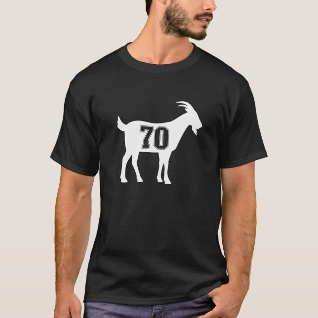 Ziege 70 G.O.A.T. Nummer siebzig Ziege T-Shirt (Vorderseite)