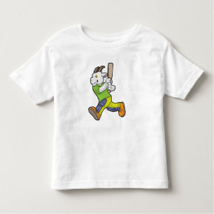Ziege als Batsman mit Cricket Fledermaus Kleinkind T-shirt