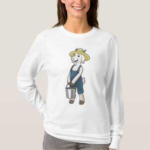 Ziege als Bauer mit Eimer T-Shirt