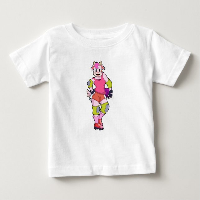 Ziege als Inline-Skater mit Inline-Skaten Baby T-shirt (Vorderseite)