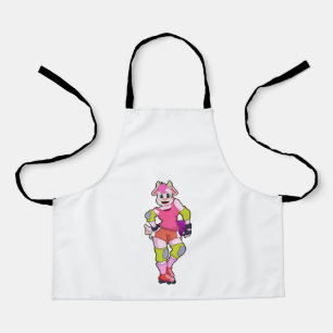 Ziege als Inline-Skater mit Inline-Skaten Schürze