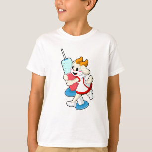Ziege als Krankenschwester bei Impfung mit Spritze T-Shirt