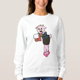 Ziege als Sekretär mit hohen Absätzen Sweatshirt