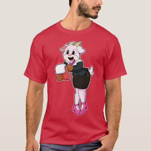 Ziege als Sekretär mit hohen Absätzen T-Shirt