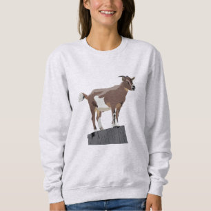 Ziege auf Baumstumpf Sweatshirt