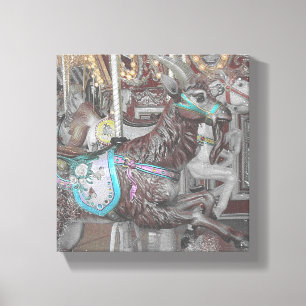 Ziege auf der Merry-Go-Runde Leinwanddruck